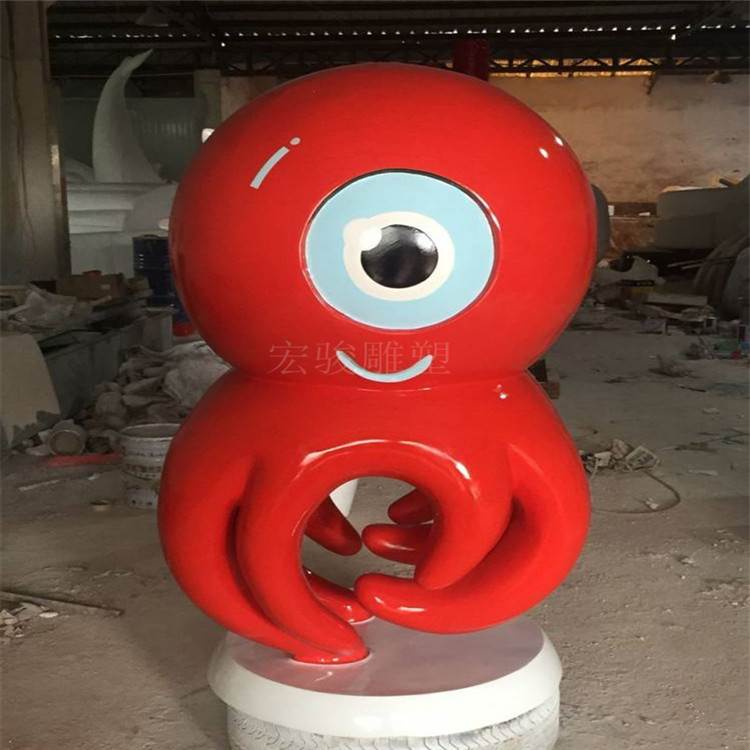 玻璃钢雕塑海洋动物卡通章鱼雕塑喷火蜥蜴瑞士图片