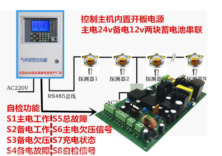 可燃气体探测器主机控制电源24v28v开板电源消防系列