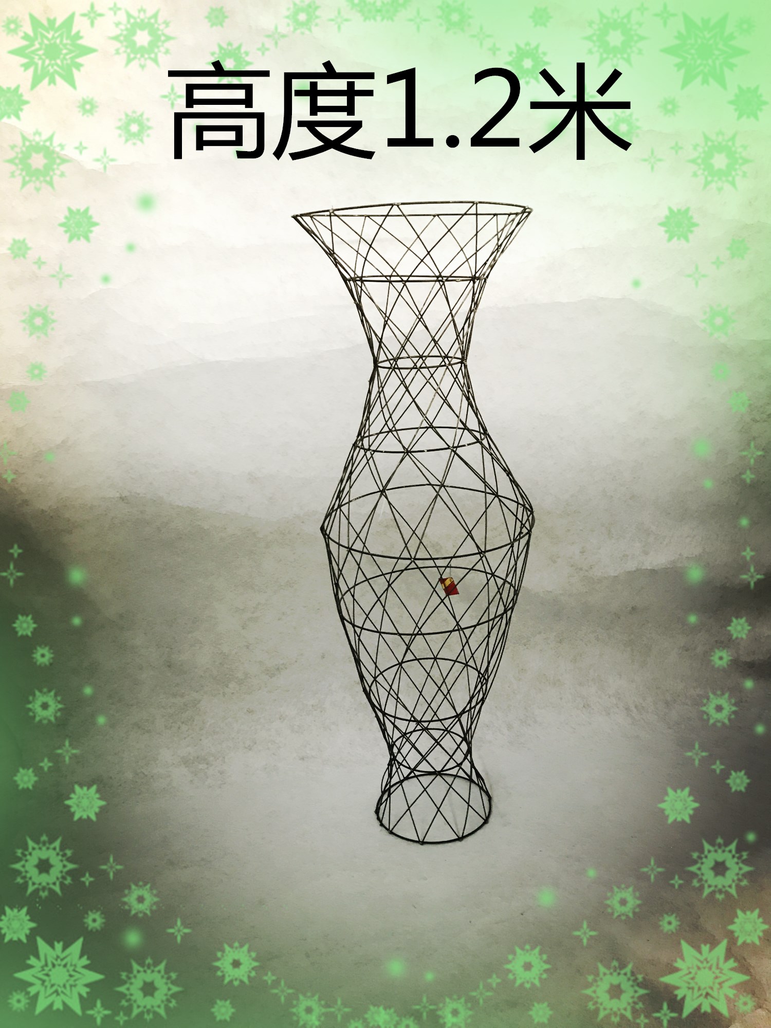 新款六角亭造型 海棠花瓶 造型骨架制作编织方法