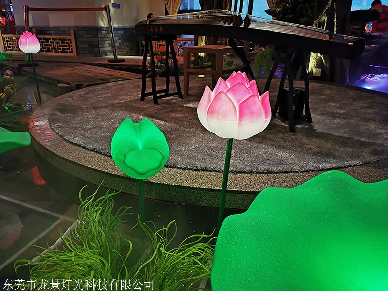 水池荷花灯莲花造型灯景区山庄池塘装修亮化灯产品一套六件