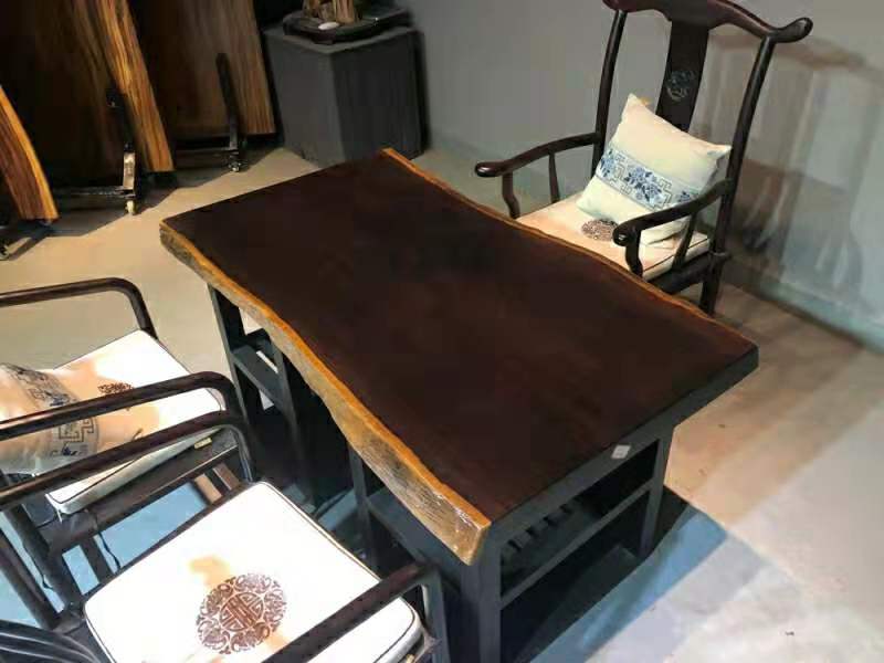 黑檀实木大板 办公室茶桌家用原木大板桌