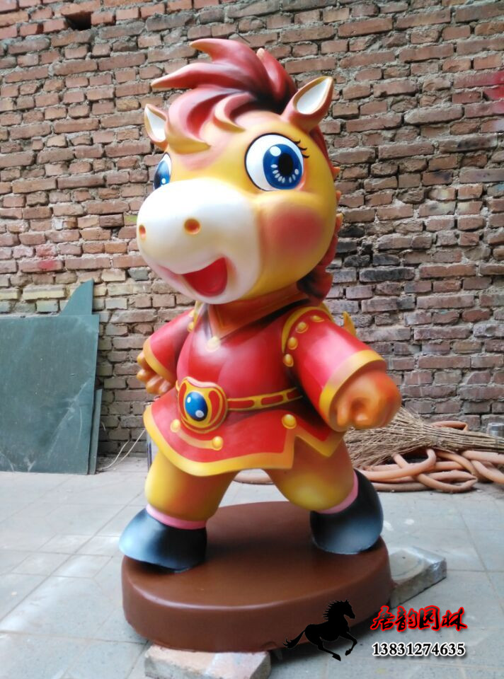 玻璃钢卡通十二生肖雕塑，十二生肖主题雕塑