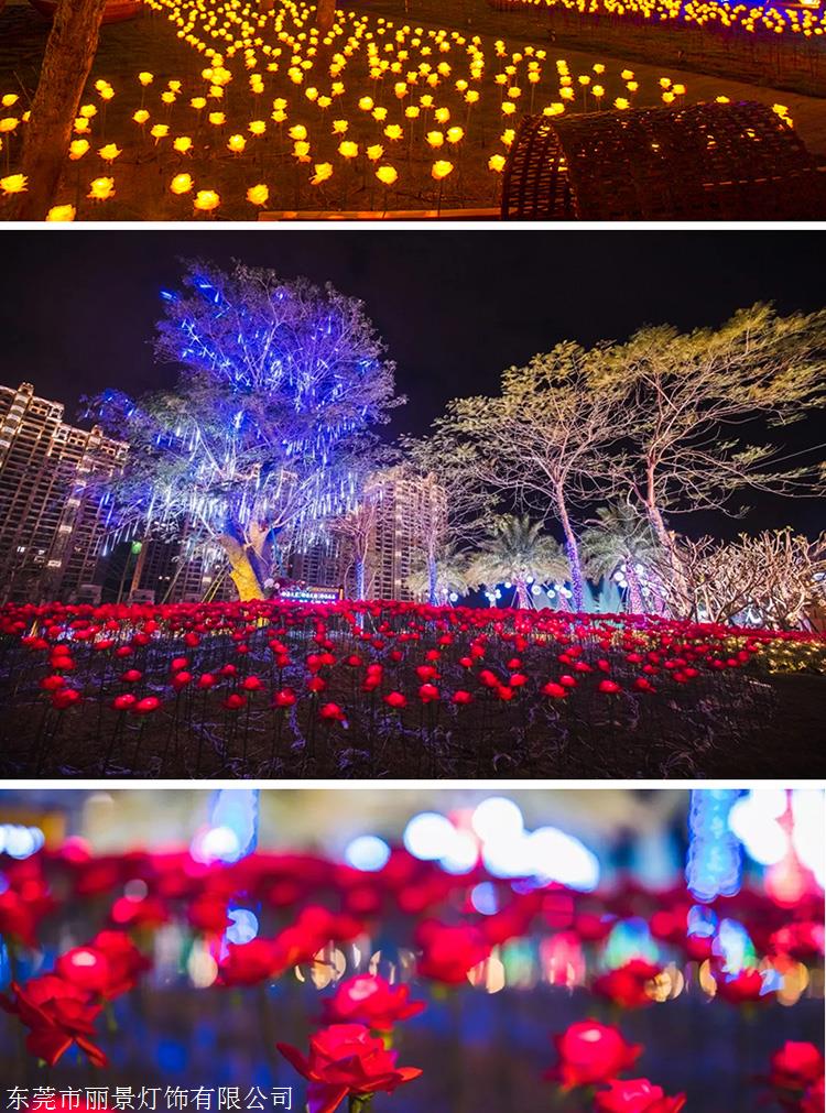 led仿真玫瑰花灯户外景观灯户外低压美陈亮化灯草坪装饰灯