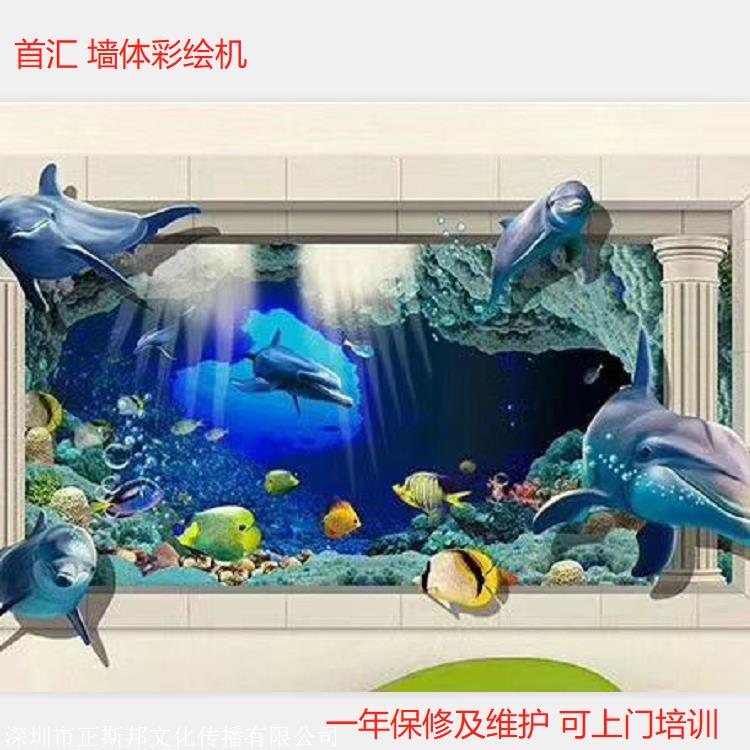 首汇高清墙体彩绘机 3d5d绘画机/ 全自动家用装修墙壁喷绘机