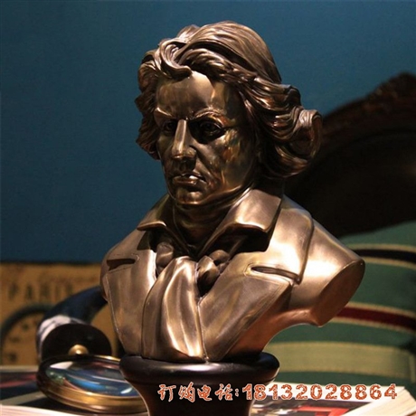 铜雕贝多芬头像摆件室内人物