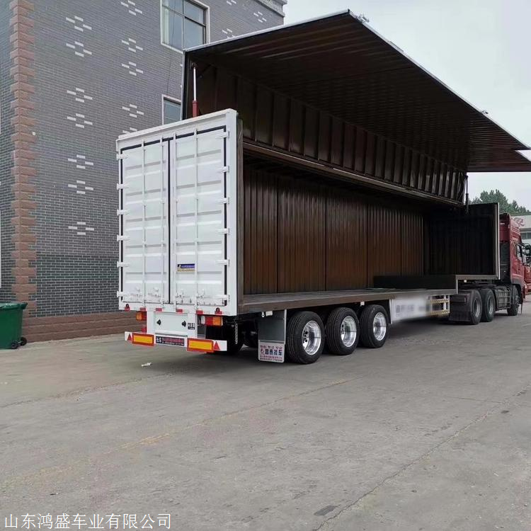 梁山供应集装箱式侧帘半挂车-侧帘运输车报价全国联保