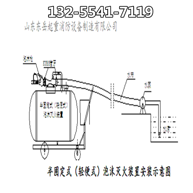 生产厂家定制泡沫罐py半固定式泡沫灭火装置移动泡沫车