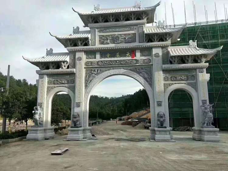 花岗岩石牌坊  石牌坊施工 景区石门楼定制 景区石牌坊 专业生产