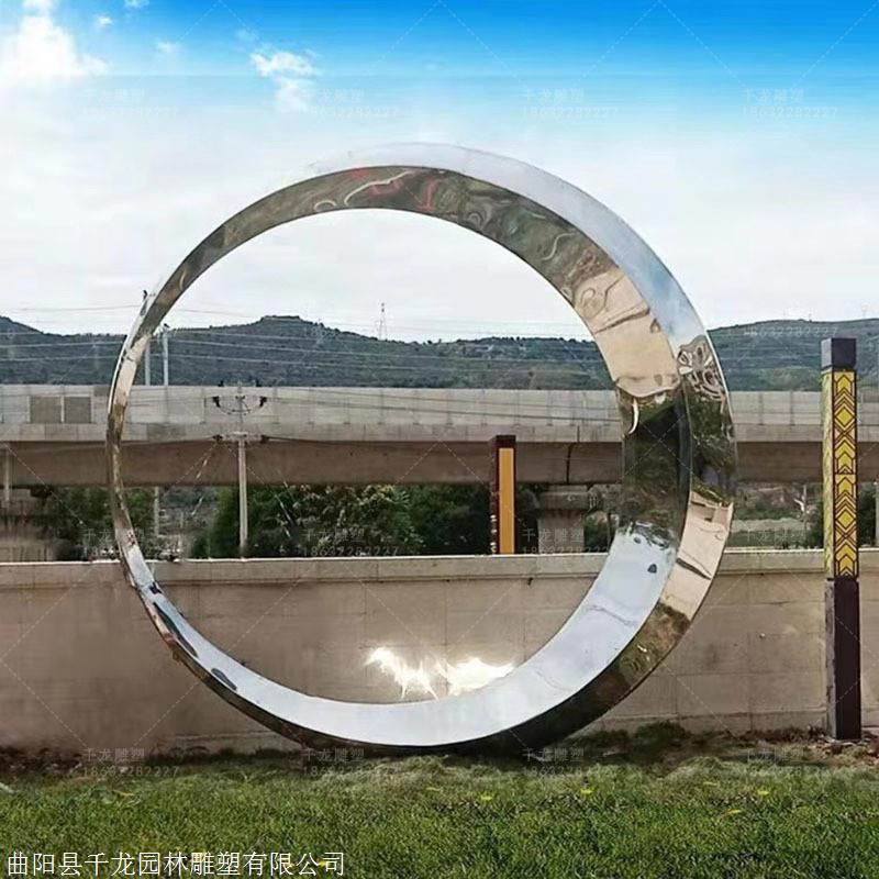 不锈钢月亮 景观月亮雕塑 创意摆件 金属月亮雕塑