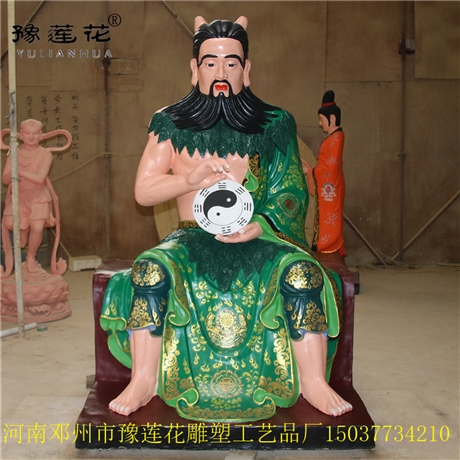 三皇祖师爷神像 道教三皇大帝神像价格 三皇爷神像极彩工艺品