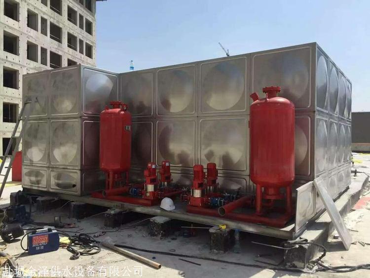 新闻资讯 屋顶式不锈钢水箱 箱泵一体化容积计算    对于需设消防水箱