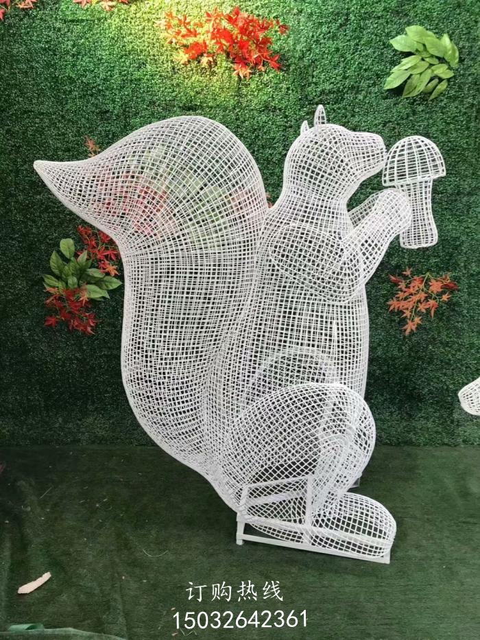 花片镂空松鼠雕塑生产1编织松鼠雕塑价格2镂空松鼠雕塑批发