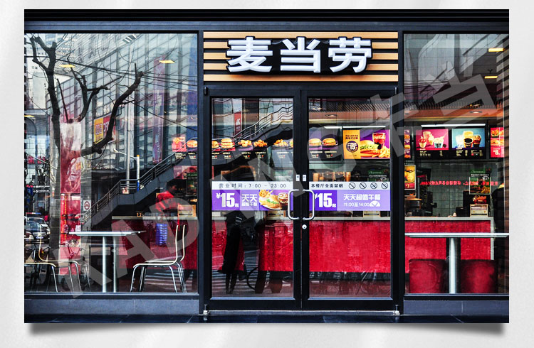 扬州肯德基门咖啡色卡当铝合金快餐店门厂家直销全国发货都可