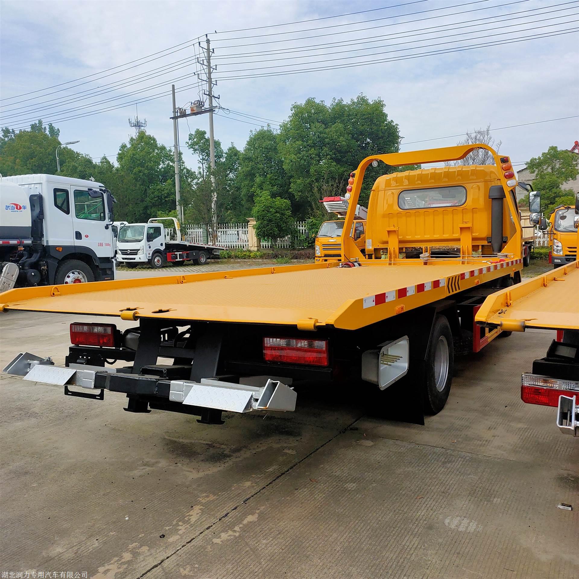 东风清障车 黄牌平板一拖二清障车 事故救援清障车 施救车拖车