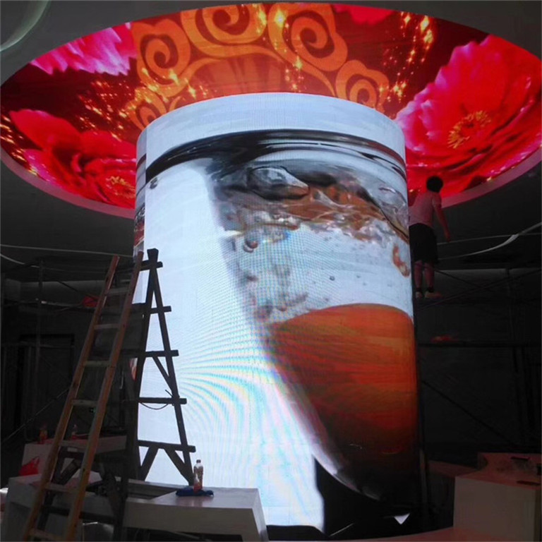 室内大厅圆柱屏led软屏 展览led圆柱屏 led异形方柱显示屏厂家