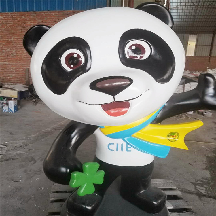 上海博览会吉祥物熊猫雕塑 迎宾吉祥物熊猫雕像 宏骏景观雕塑