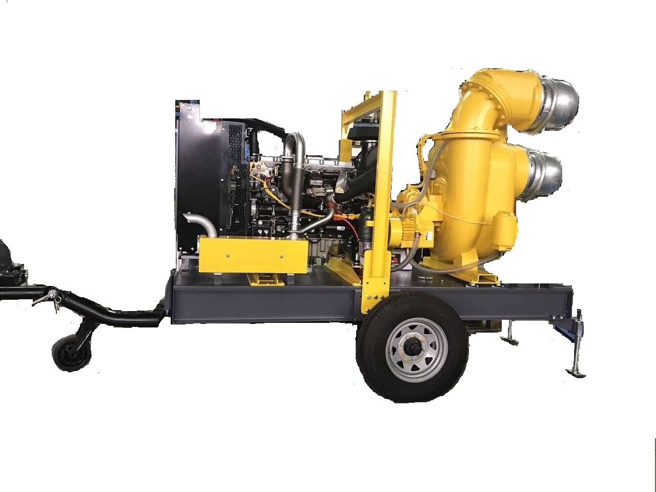 12寸大流量柴油机水泵 移动式柴油机水泵 拖挂式柴油