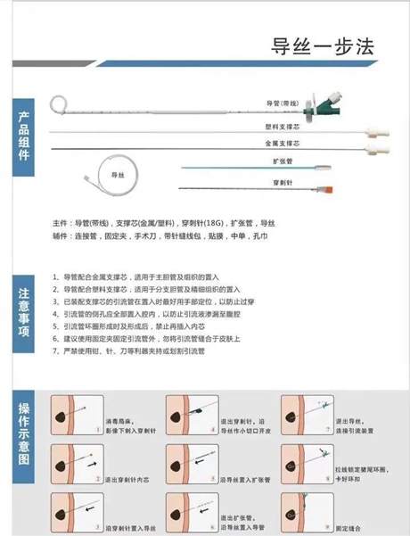 实地货源带显影线导丝法引流管凌捷ptcd引流套件厂家