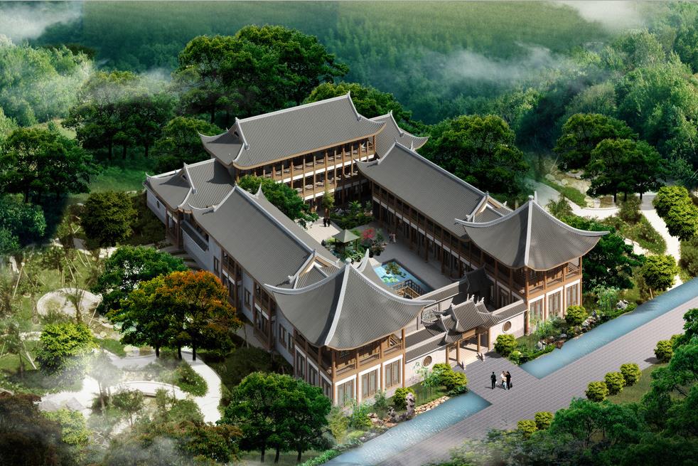 北京四合院古建设计效果图古建筑四合院改建北京村口古建筑四合院扩建