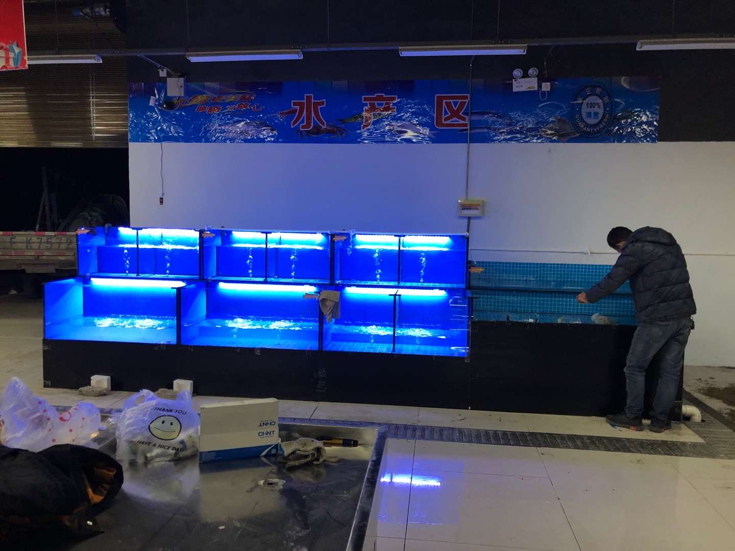 海鲜池鱼缸 河南观赏鱼定制