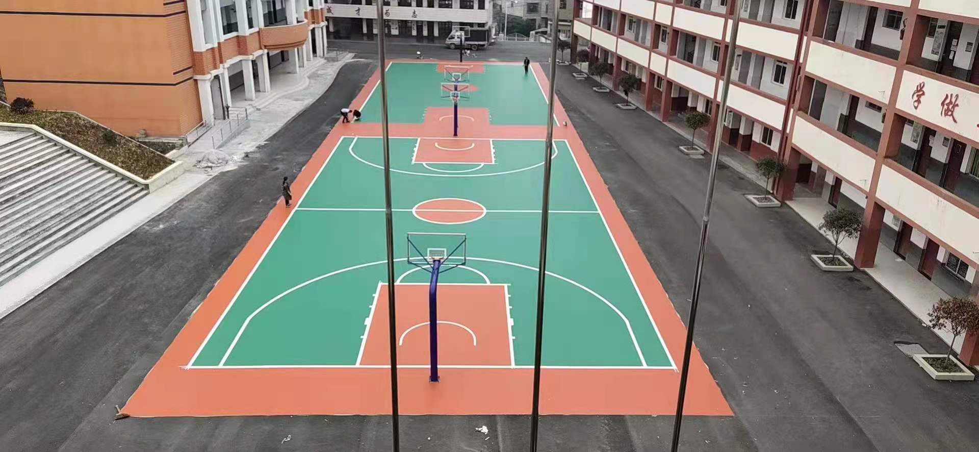 复合型硅pu篮球场即墨市硅pu篮球场报价