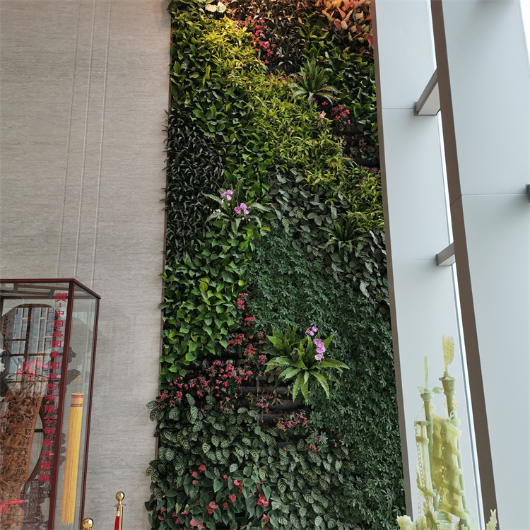 1,植物墙是人工构造与自然景观的结合,无疑比平面绿化带来更多的视觉