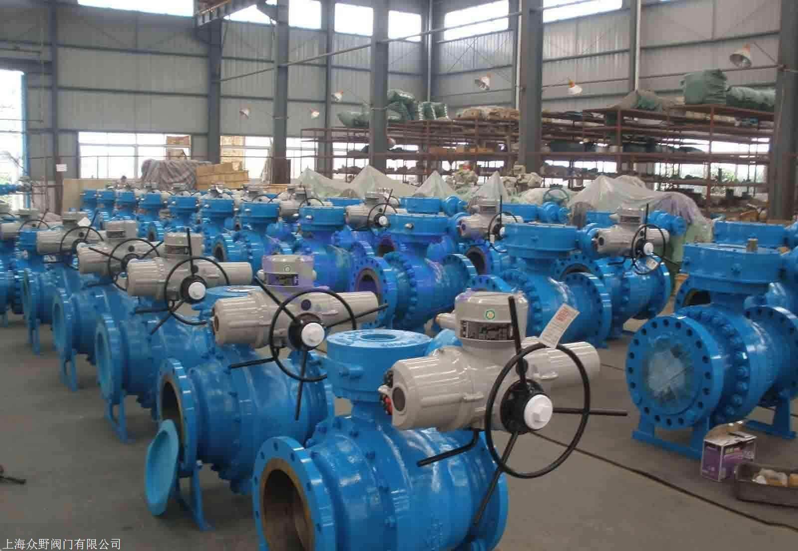 上海众野牌不锈钢电动固定式球阀 q947f-16p不锈钢电动固定式球阀