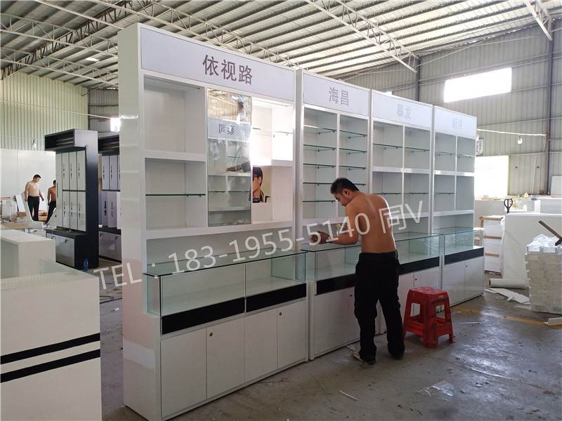 福建龙岩中岛眼镜货架/眼镜柜中岛展示柜烤漆木质