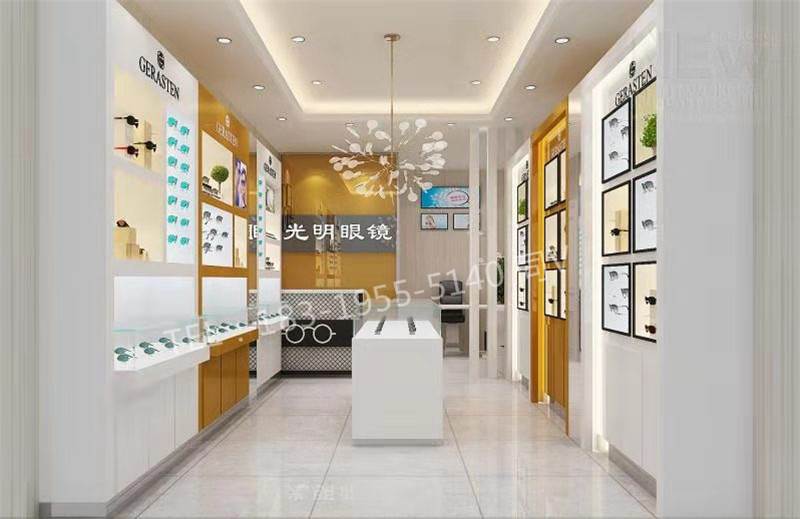 福建龙岩中岛眼镜货架/眼镜柜中岛展示柜烤漆木质