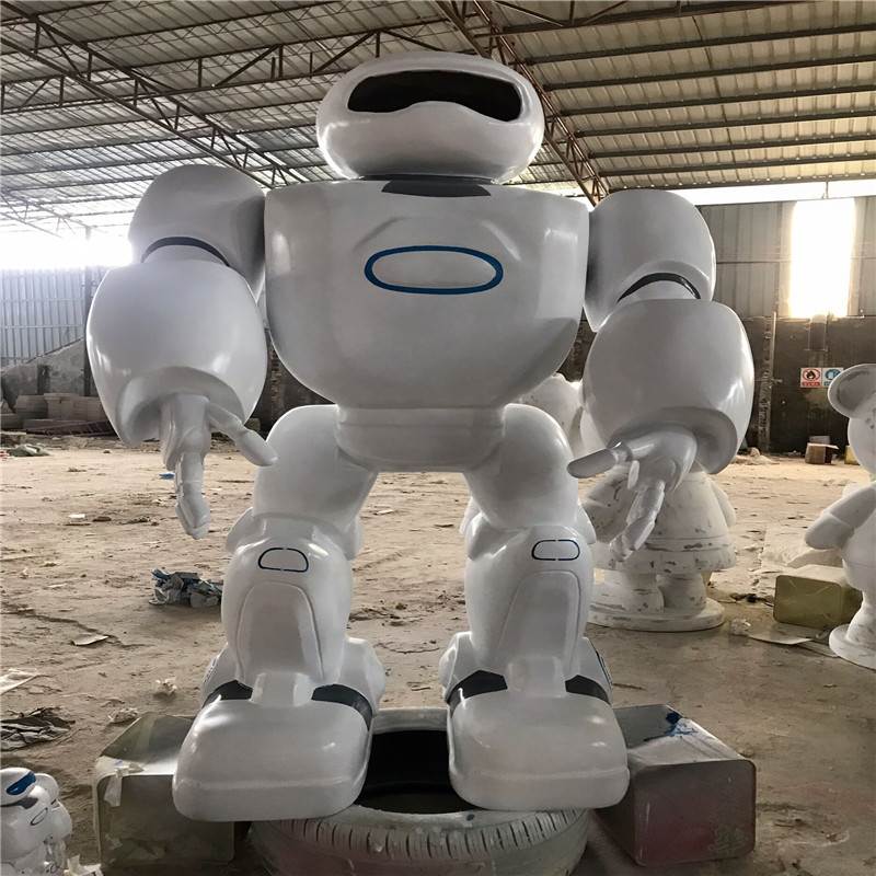 广州玻璃钢雕塑智能读书机器人雕塑玻璃钢机器人外壳雕塑