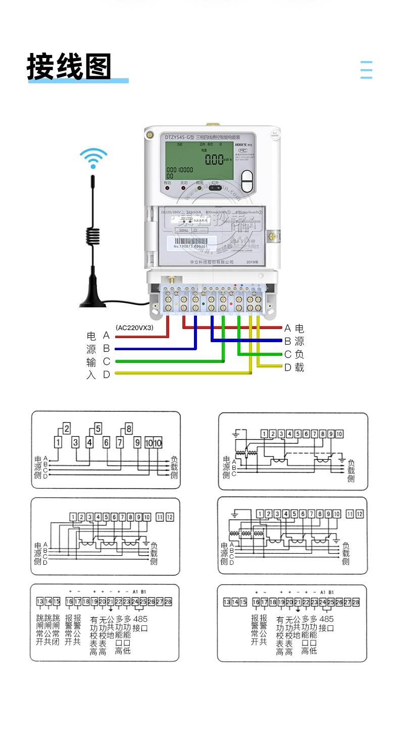 杭州华立DTZY545-G 远程抄表电表 GPRS无线电表 免费配抄表系统