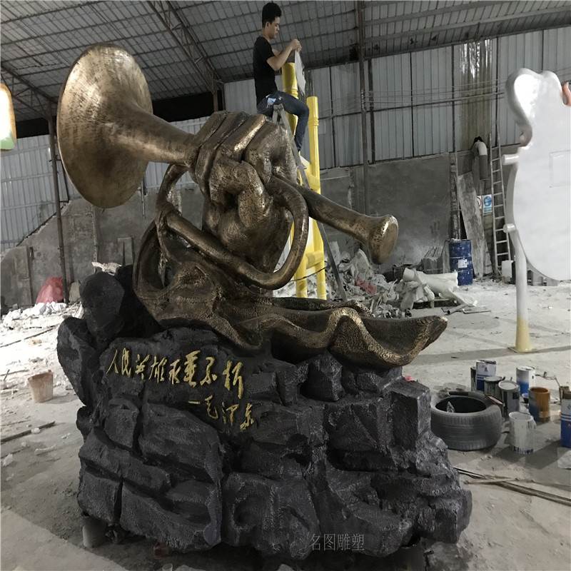 梅州玻璃钢雕塑 红色主题雕塑 玻璃钢党旗造型雕塑