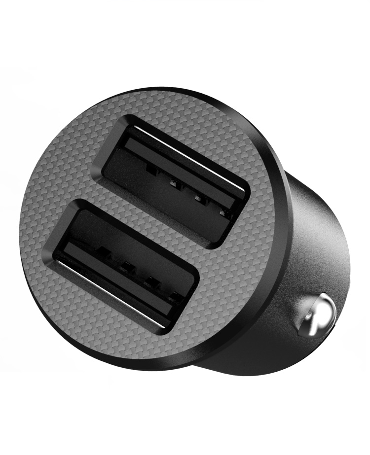 车载充电器双usb车充31a双口圆形充电器汽车快充车充