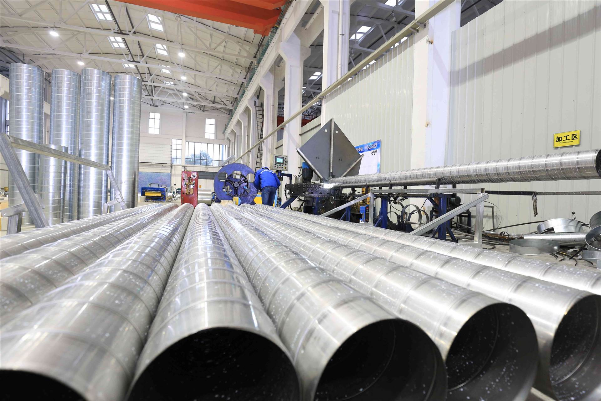 车间防腐耐高温不锈钢螺旋风管