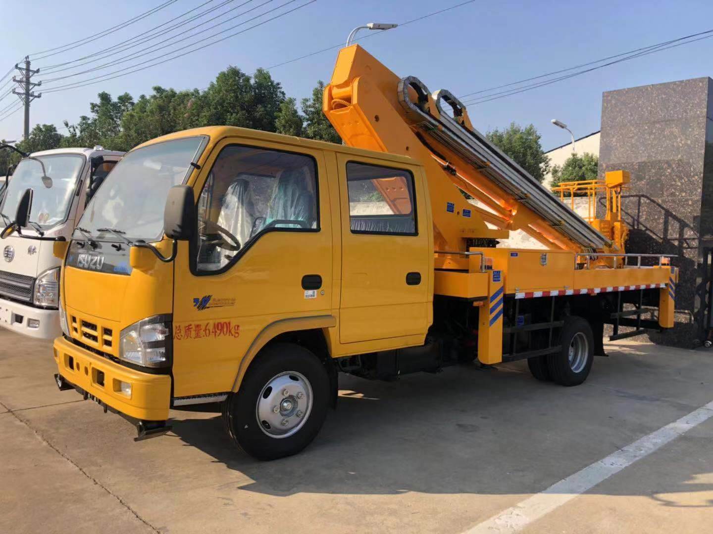 路灯维修升降车国六五十铃直臂伸缩臂双排座高空作业车