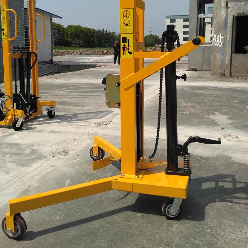 中旺油桶堆高车 多功能油桶翻转升高车 手推液压油桶搬运车