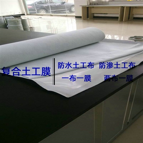 500克二布一膜防水土工布厂家，SN2/PE0.3mm，7.5kN500g土工膜国