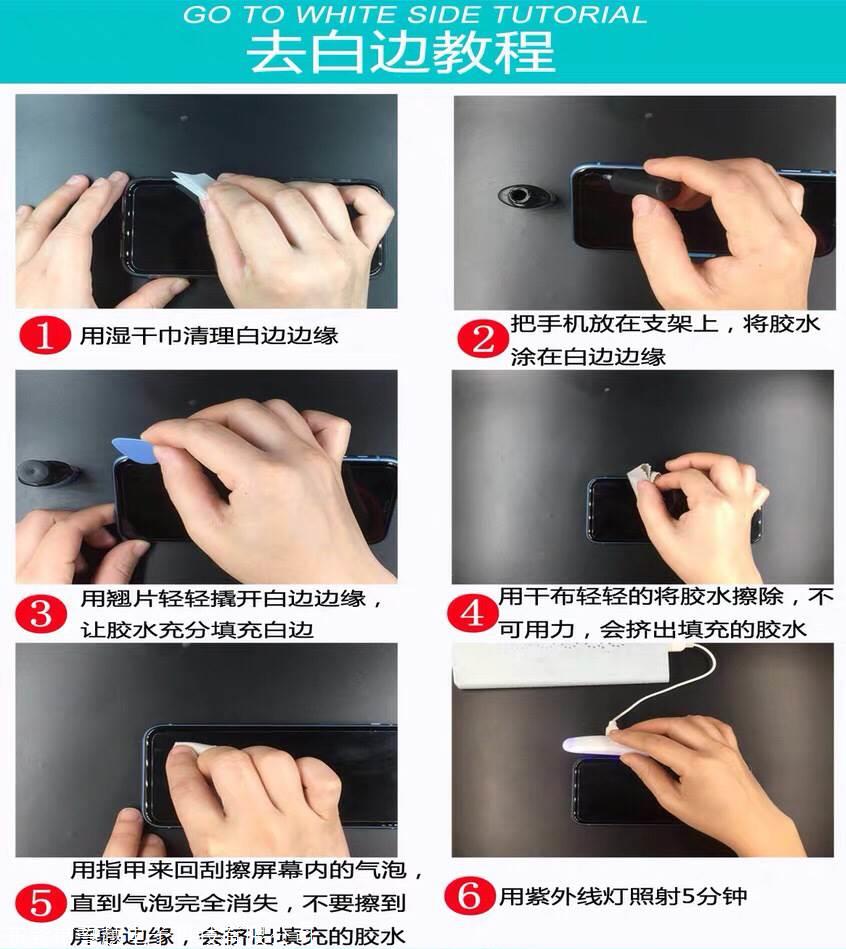 钢化膜白边修复液uv固化去白边