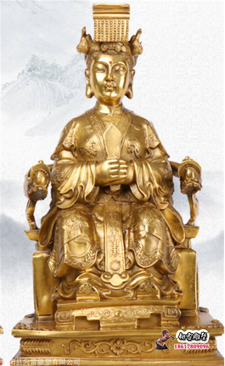 西王母铜雕,铸铜西王母雕塑