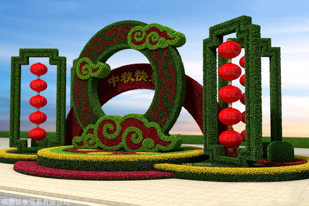 2020年元旦春节新年植物绿雕泉州节日绿雕制作厂家