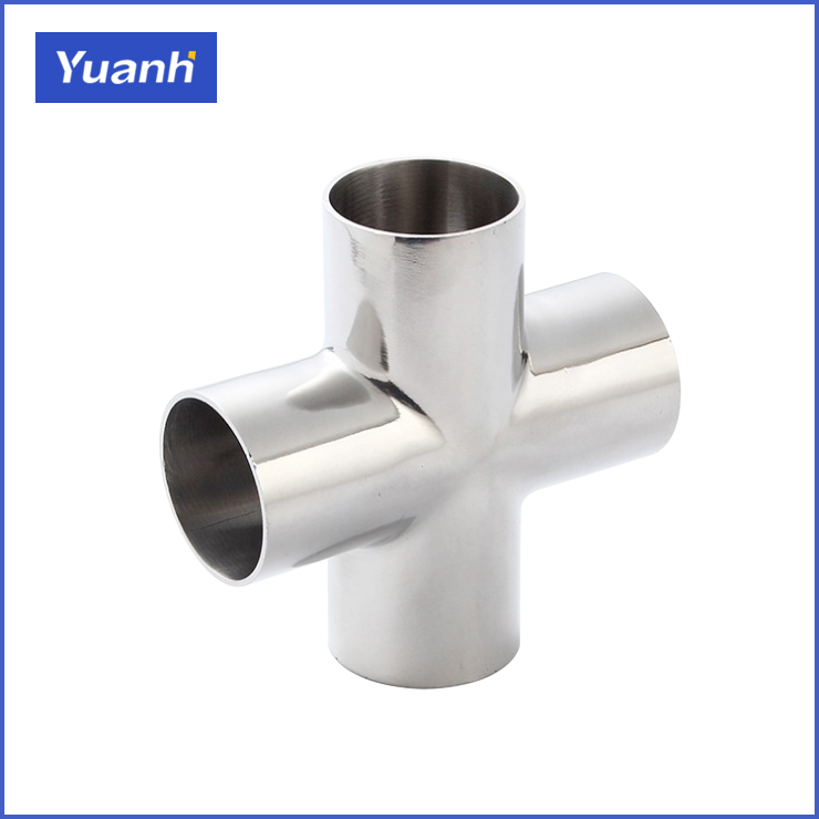 快装接头卫生级焊接四通304316l不锈钢等径四通十字型四通管