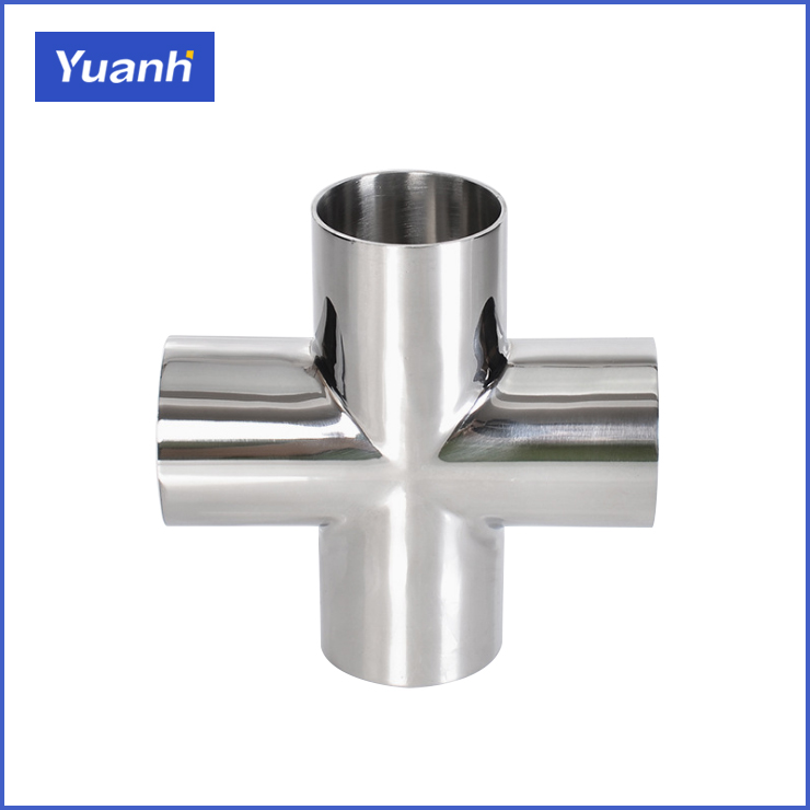 快装接头卫生级焊接四通304316l不锈钢等径四通十字型四通管