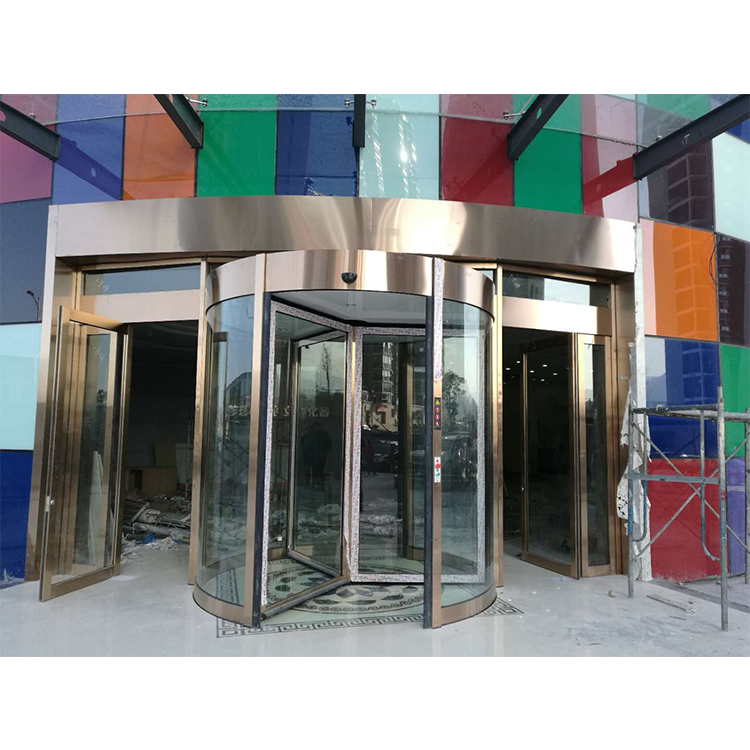 半自动旋转门维保 旋转门生产商定制 三翼铝合金自动旋转门