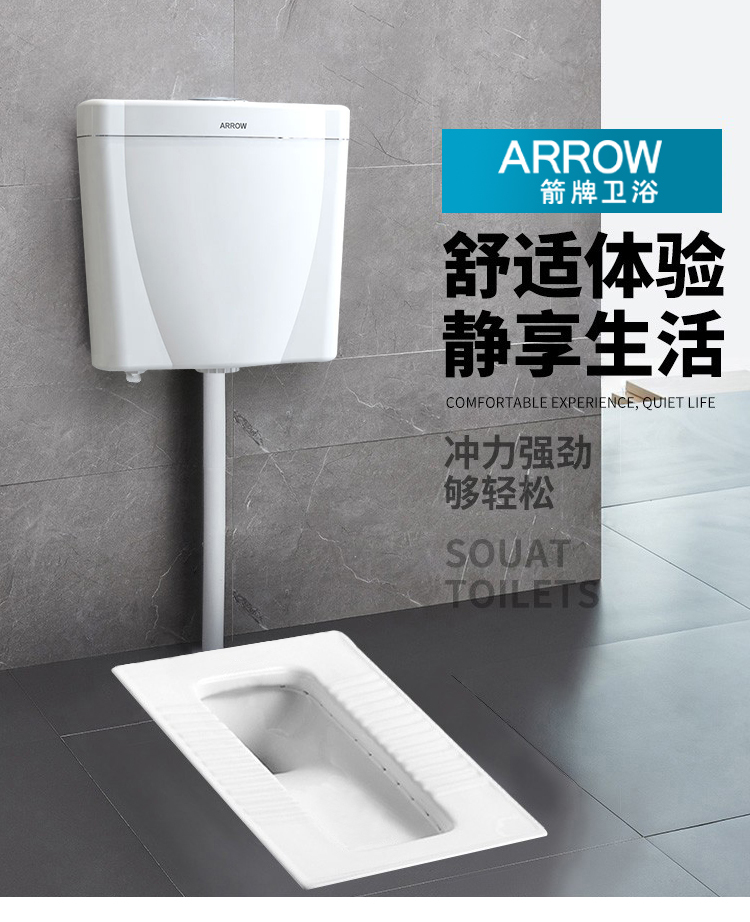 箭牌蹲便器大便池连体蹲便器蹲坑ald507