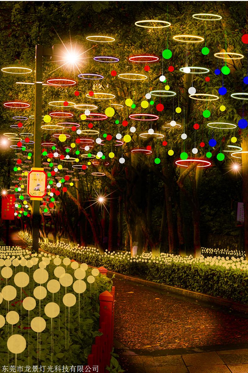 led树木装饰圆圈灯吊环灯树环灯绕树灯树木装饰景观灯