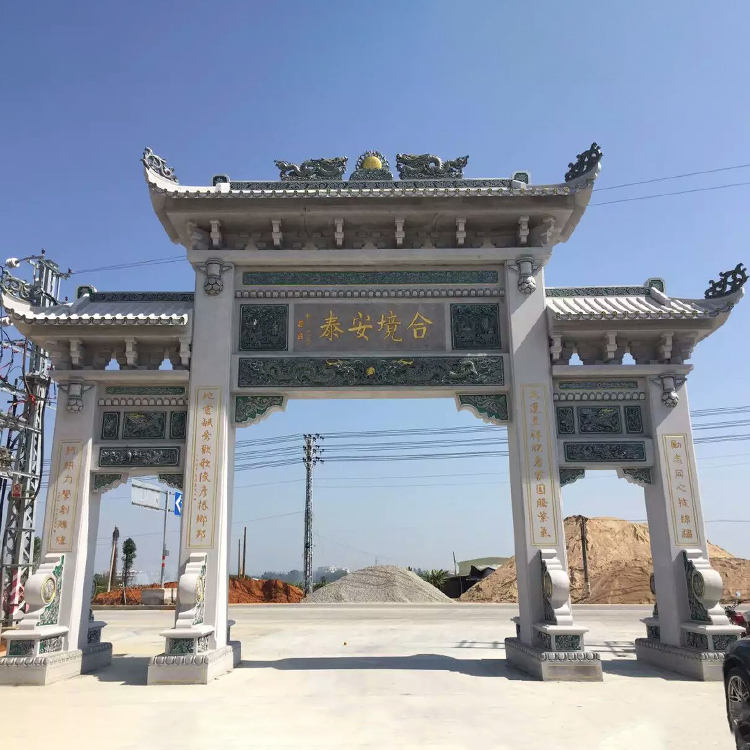 天志石材加工定制石牌坊大型石牌坊山东石牌坊