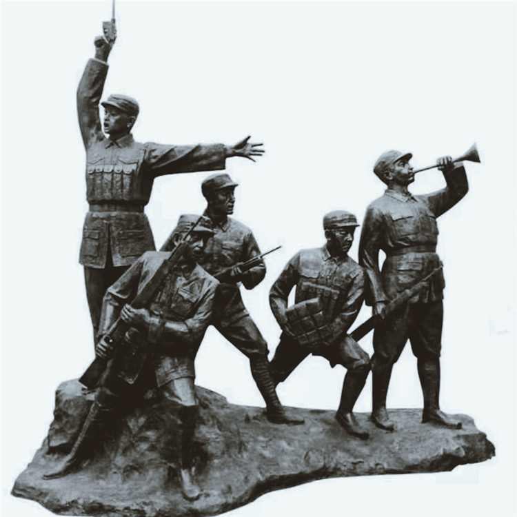 顺德大良玻璃钢人物雕塑 仿铜人物