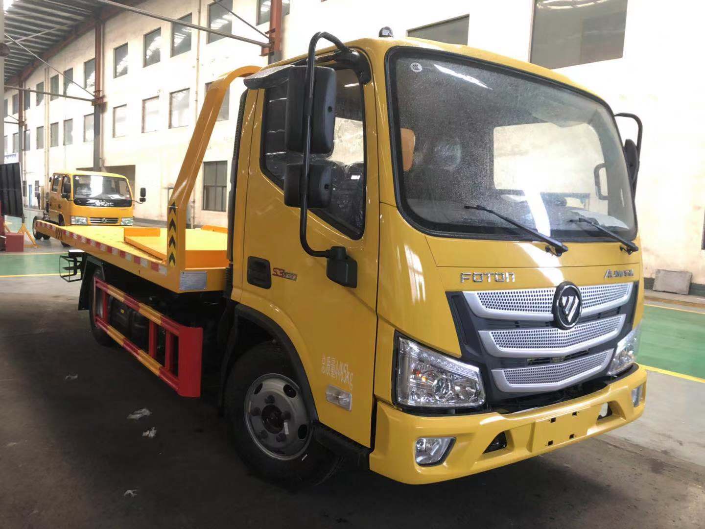 蓝牌拖拽救援车福田欧马可一拖二康机130马力救援车