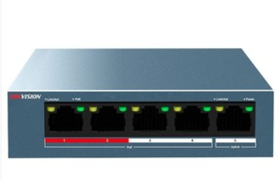 DS-3E0105P-E/M 海康威视4口百兆PoE供电交换机