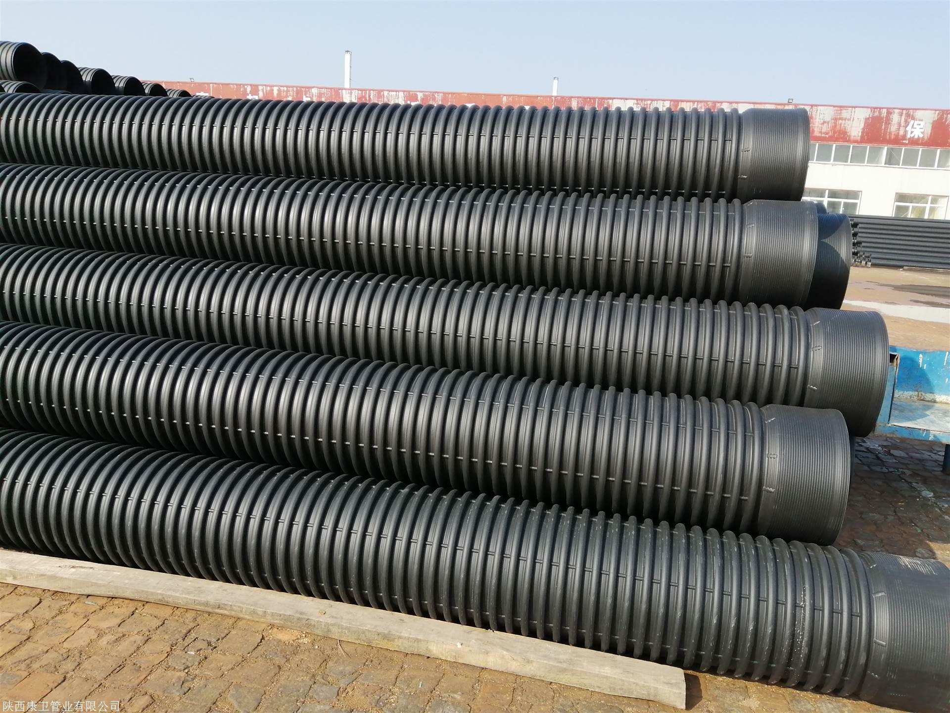 厂家直销hdpe缠绕增强管a型hdpe中空壁缠绕管dn300国标sn8